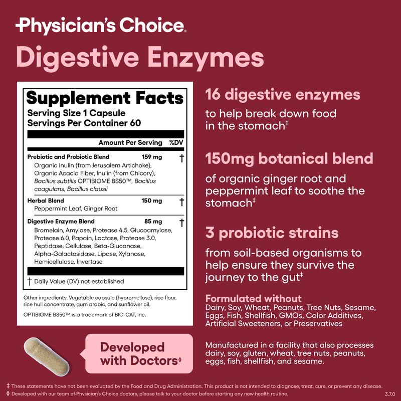 Physician’s Choice Digestive Enzymes | Gut Health Support
